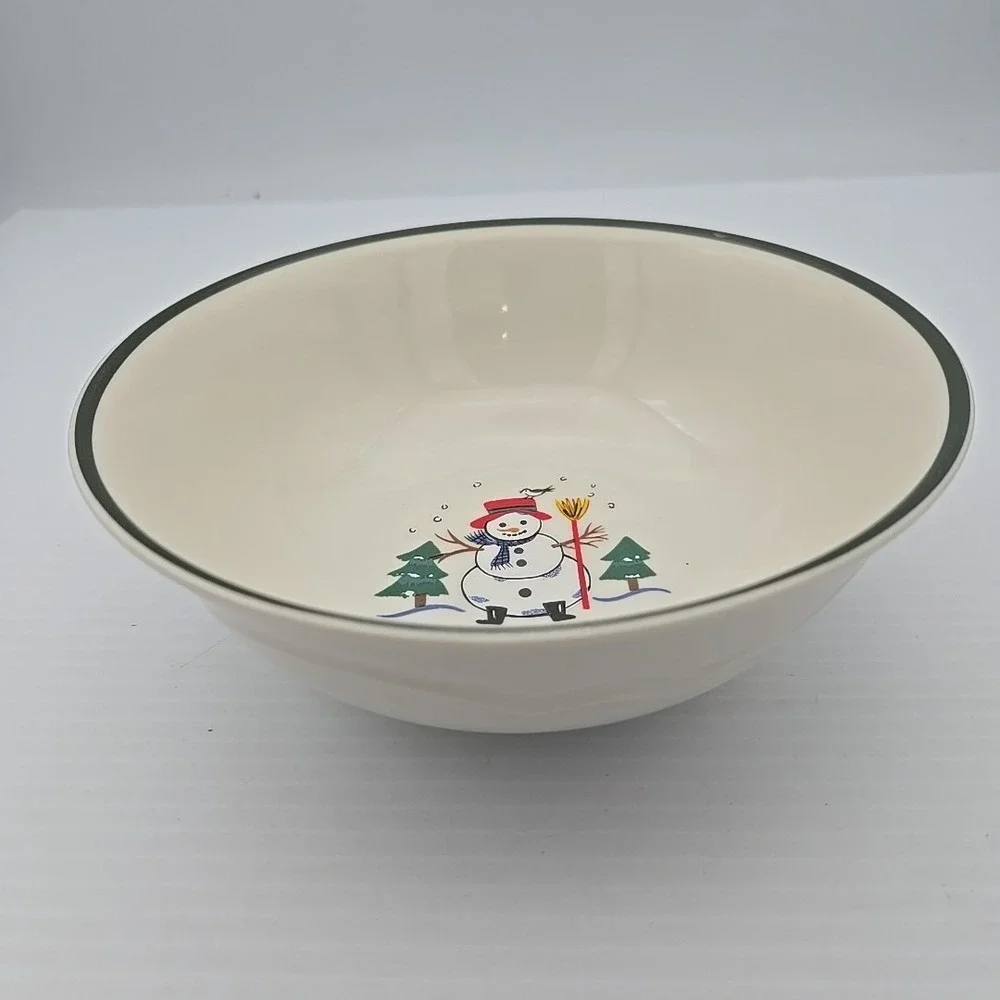 Pfaltzgraff Snow Village Cereal Soup Salad Bowl Snowman Christmas‎ 6